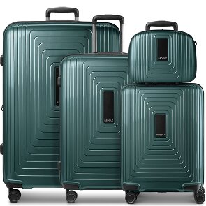 Redolz Set di valigie Essentials 14 a 4 ruote + beauty case 4 pezzi con piega elastica