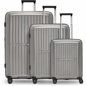 Pactastic Collection 01 Set di valigie a 4 ruote, 3 pezzi, con piega elastica