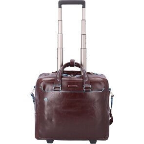 Piquadro Trolley business blu quadrato a 2 ruote in pelle con scomparto per laptop da 36 cm Piquadro Trolley business blu quadrato a 2 ruote in pelle con scomparto per laptop da 36 cm
