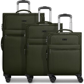 bugatti Valencia Soft 4 ruote Set di valigie 3 pezzi con piega di espansione