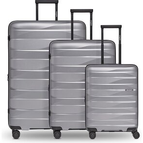 Bergpfeil Set di valigie da viaggio a 4 ruote, 3 pezzi, con ripiegamento elastico