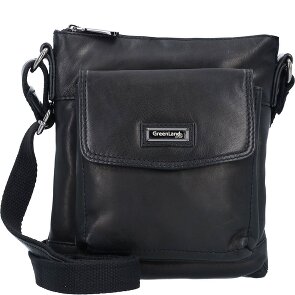 Greenland Nature Borsa a tracolla in nappa nera 21 cm