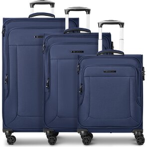 Franky Melbourne 3.0 Set di valigie a 4 ruote, 3 pezzi, con piega elastica