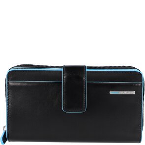Piquadro Portafoglio quadrato blu RFID in pelle 17,5 cm
