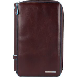 Piquadro Custodia per passaporto da viaggio quadrata blu in pelle 14 cm