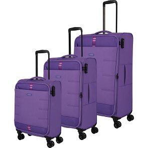 Travelite Rügen 4 ruote Set di valigie 3 pezzi con piega di espansione
