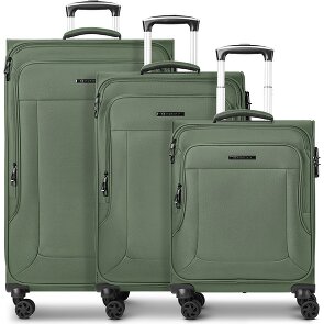 Franky Melbourne 3.0 Set di valigie a 4 ruote, 3 pezzi, con piega elastica