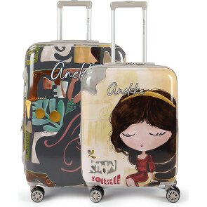 Anekke Muse 4 ruote Set di valigie 2 pezzi con piega di espansione