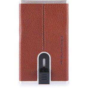 Piquadro Custodia quadrata nera per carte di credito RFID in pelle 6 cm