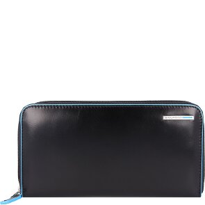 Piquadro Portafoglio quadrato blu RFID in pelle 19 cm