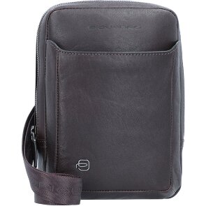 Piquadro Borsa a tracolla quadrata nera in pelle 17 cm