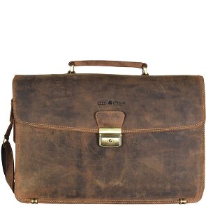 Greenburry Cartella vintage in pelle 40 cm con scomparto per computer portatile