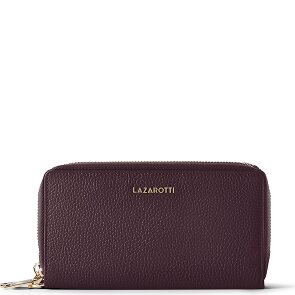 Lazarotti Portafoglio Bologna in pelle XL con doppia chiusura a zip, protezione RFID, 20 cm