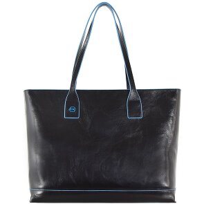 Piquadro Borsa Shopper quadrata blu in pelle 35 cm