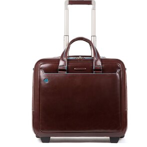 Piquadro Trolley business blu quadrato a 2 ruote in pelle con scomparto per laptop da 37 cm Piquadro Trolley business blu quadrato a 2 ruote in pelle con scomparto per laptop da 37 cm