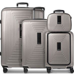 Redolz Set di valigie a 4 ruote Essentials14 Beautycase 4pcs con scomparto per laptop pieghevole ad espansione
