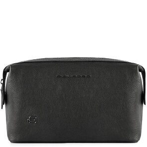 Piquadro Black Square Borsa da toilette Vera Pelle 23 cm
