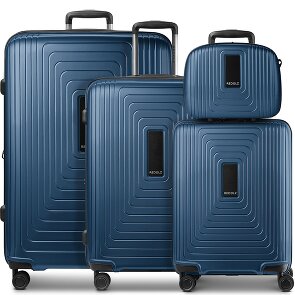 Redolz Set di valigie Essentials 14 a 4 ruote + beauty case 4 pezzi con piega elastica
