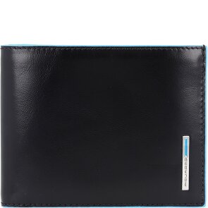 Piquadro Portacarte di credito quadrato blu in pelle 12,5 cm