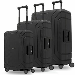 Redolz Set di valigie Essentials 15 a 4 ruote 3 pezzi con chiusura a tre punti