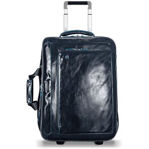 Piquadro Trolley business blu quadrato a 2 ruote in pelle con scomparto per laptop da 51 cm Piquadro Trolley business blu quadrato a 2 ruote in pelle con scomparto per laptop da 51 cm