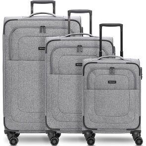 Redolz Essentials 12 THREE SET 4 ruote Set di valigie 3 pezzi con piega di espansione