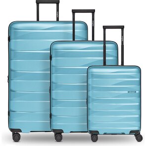 Bergpfeil Set di valigie da viaggio a 4 ruote, 3 pezzi, con ripiegamento elastico