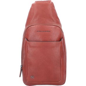 Piquadro Borsa a tracolla quadrata nera in pelle 20 cm