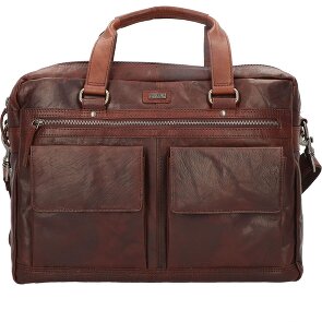 Spikes & Sparrow Cartella in pelle con scomparto per laptop da 41 cm
