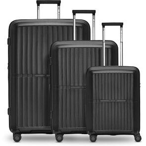 Pactastic Collection 01 Set di valigie a 4 ruote, 3 pezzi, con piega elastica
