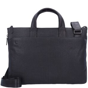 Piquadro Black Square Valigetta Vera Pelle 42 cm Vano porta PC
