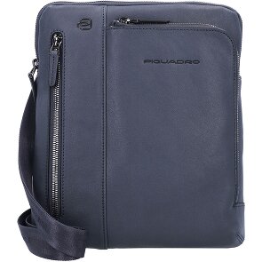 Piquadro Borsa a tracolla quadrata nera in pelle 24 cm
