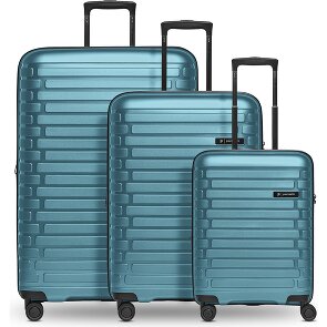 Pactastic Collection 04 THE THREE SET + 4 ruote Set di valigie 3 pezzi con piega di espansione