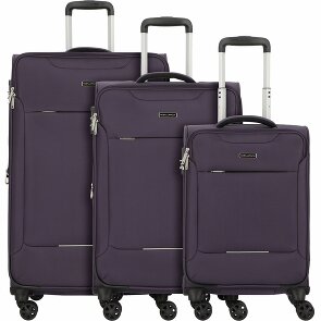 Worldpack Set di valigie Victoria a 4 ruote, 3 pezzi, con ripiegamento elastico