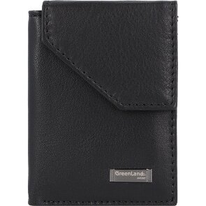 Greenland Nature Portafoglio in nappa nera RFID in pelle 7 cm