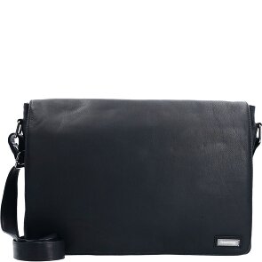 Greenland Nature Messenger in pelle nappa nera 38 cm Greenland Nature Messenger in pelle nappa nera 38 cm