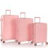  Pastel 4 ruote Set di valigie 3 pezzi con piega di espansione Variante blush