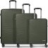  Dallas 3.0 Set di valigie a 4 ruote 3 pezzi con pieghe elastiche Variante olive