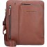 Borsa a tracolla quadrata nera in pelle 24 cm Variante cuoio tabacco