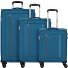  Blazing Ride 4 ruote Set di valigie 3 pezzi con piega di espansione Variante teal-orange