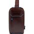  Borsa a tracolla quadrata blu in pelle 28 cm Variante mahogany
