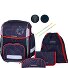 Ergolite Set di borse per la scuola 8 pezzi Variante black red Ergolite Set di borse per la scuola 8 pezzi Variante black red
