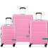  x Set di valigie a 4 ruote United Colors of Benetton Now Hardside 3 pezzi con piega elastica Variante pink
