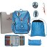  ErgoFlex Light Set di borse per la scuola 5 pezzi Variante Blue Ice