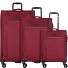 Travel Line 9704 4 ruote Set di valigie 3 pezzi con piega di espansione Variante dark red  Travel Line 9704 4 ruote Set di valigie 3 pezzi con piega di espansione Variante dark red