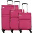  Travel Line 6704 Set di valigie a 4 ruote 3 pz. Variante pink