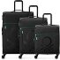  x United Colors of Benetton Colour Block Set di valigie a 4 ruote 3 pezzi. Variante black