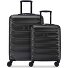  Set di valigie Meteor a 4 ruote S+M espandibile Variante deep black