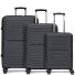 Shine 4 ruote Set di valigie 3 pezzi con piega di espansione Variante black Shine 4 ruote Set di valigie 3 pezzi con piega di espansione Variante black