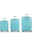 Queens 4 ruote Set di valigie 3 pezzi con piega di espansione Variante verde menta Queens 4 ruote Set di valigie 3 pezzi con piega di espansione Variante verde menta